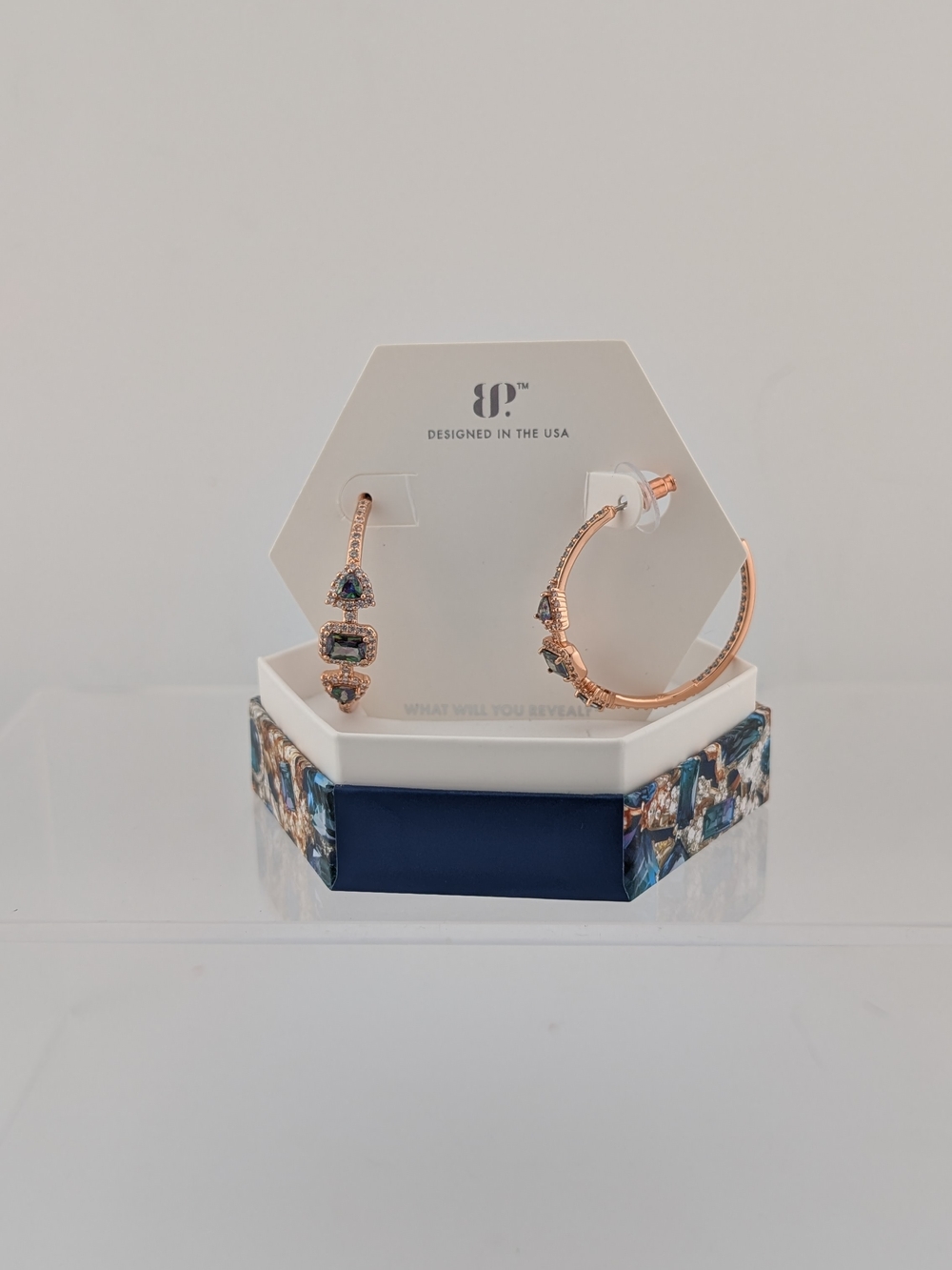 Bomb Party June 2025 Alexandrite Rose Gold Hoop Earrings